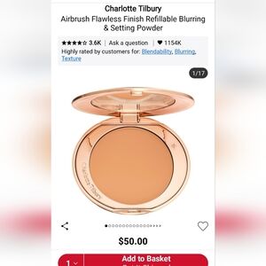 Charlotte Tilbury Airbrush Flawless Finish Setting Powder—TAN New Never Used.